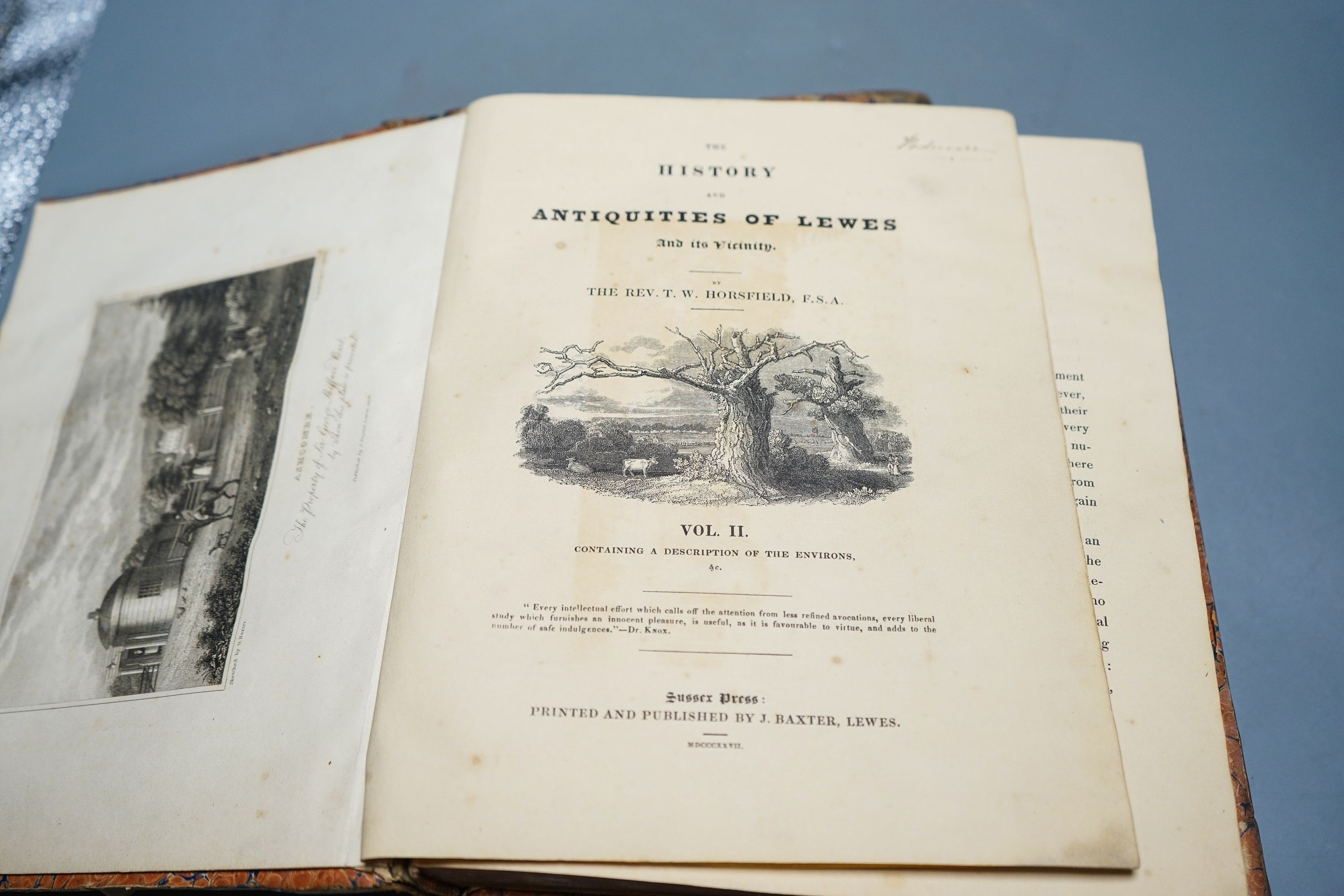 Horsfield, Thomas Walker - The History, Antiquities and Topography of the County of Sussex, 2 vols, Lewes 1835